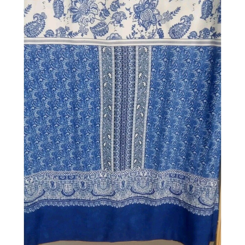 Madison Leigh Dress Sz 8 Blue Floral Cap Sleeves Zip Cotton - Picture 5 of 11